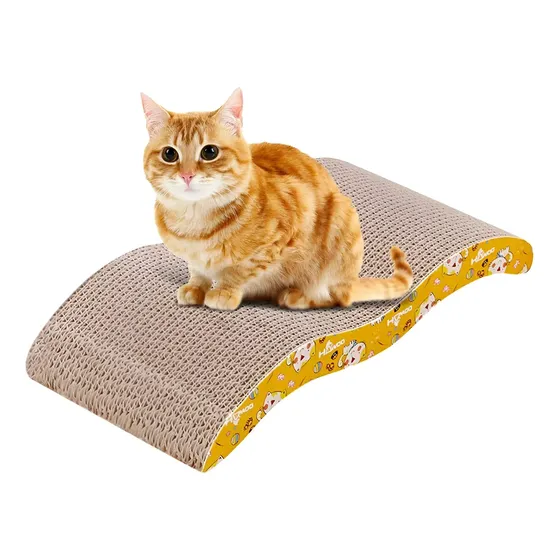 Pack 2 Rascadores de Cartón Corrugado para Gatos, Marrón Ondulado