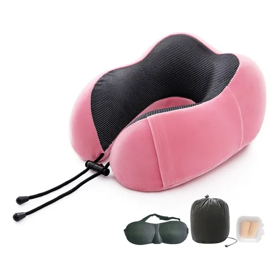 Almohada De Viaje Con Cuello En U 100% Viscosa Espuma Elásti