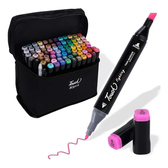 Set De Drypens / Marcadores / 80u / Doble Punta / Colores