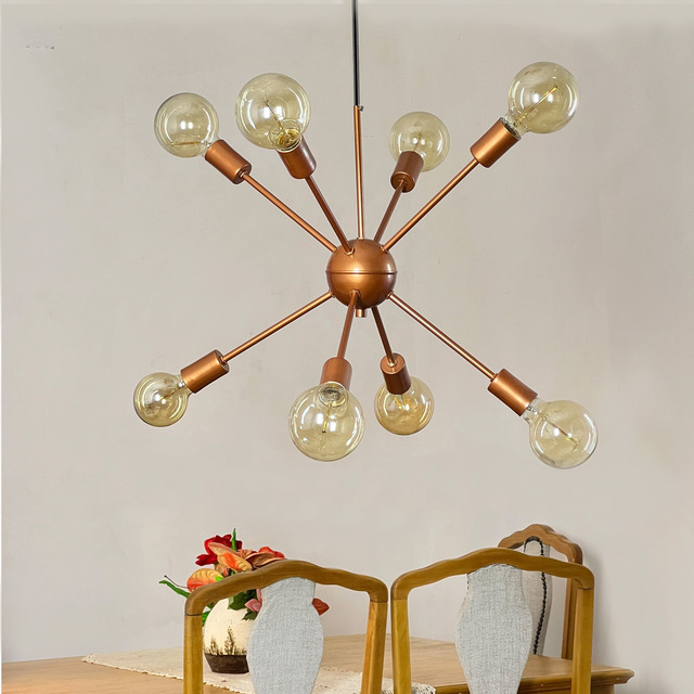 Lustre Luminária Sputnik 8 Hastes Átomo Moderno Sala Jantar Lustre Luminária Sputnik 8 Hastes Átomo Moderno Sala Jantar