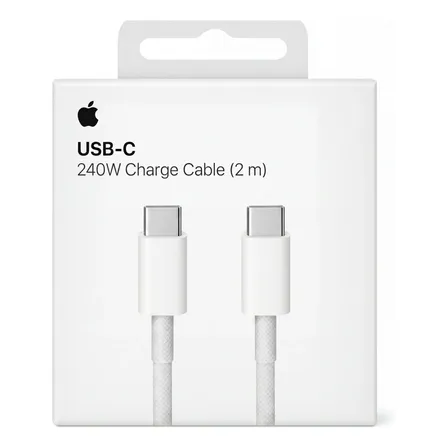 Cabo Apple Usb-c Original 240w 2m iPhone 15 16 17 Mac iPad Branco