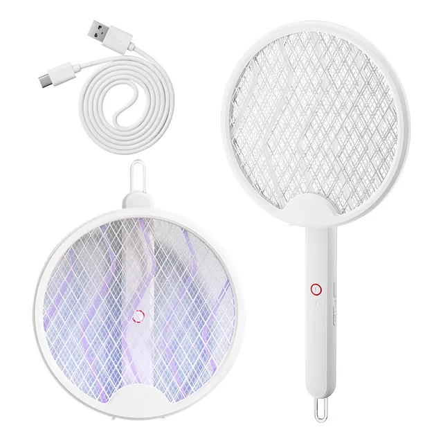 Raqueta Eléctrica Mata Moscas Y Mosquitos Recargable Luz Led