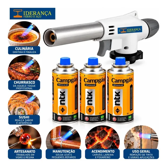 Maçarico gourmet com 3 refis
