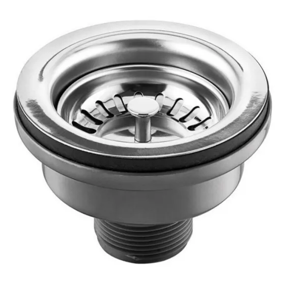 Válvula Americana P/ Pia Cozinha 4.1/2 Aço Inox Catálogo Acabamento Polido brilhante Cor Prateado