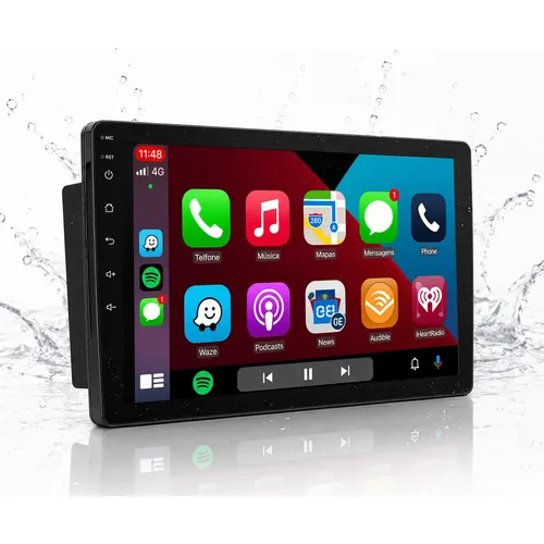 Central Multimídia Android 13 Com CarPlay Sem Fio e Auto de 9