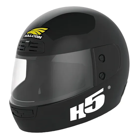 Casco Para Moto Integral Halcon H5 Negro Solid Talle M