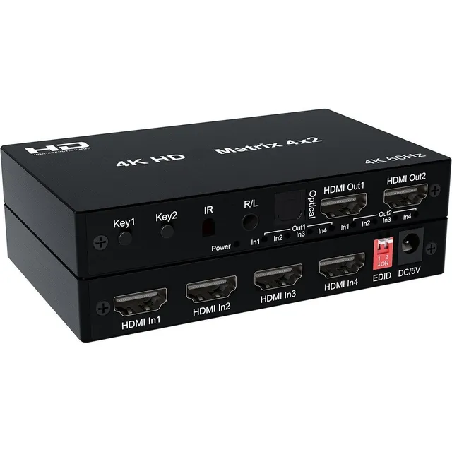 Administrador Hdmi Matrix 4x2 De 4 Entradas A 2 Salidas