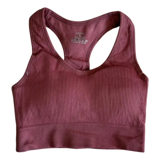 Top Deportivo Seamblees Morley Mujer Push Up Rosa Palo Liso M