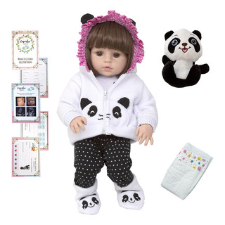 Bebe Reborn De Silicone Roupinha Panda Promoção Envio 24 Hrs Bebe Reborn De Silicone Roupinha Panda Promoção Envio 24 Hrs