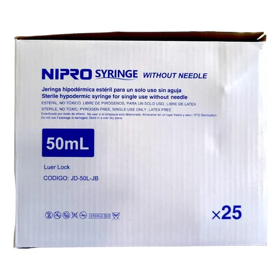 Jeringa 50ml + 10 Ml Nipro Luer Lock 60ml