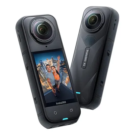 Câmera De Ação Insta360 X5 8k 360º Ipx8 À Prova D'água Chip Triple Ai 2400mah Bateria Lentes Resistentes E Substituíveis Cor Preta Preto