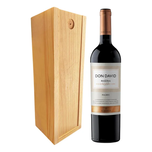 Vino Don David Reserva Malbec 750ml+estuche De Madera Regalo