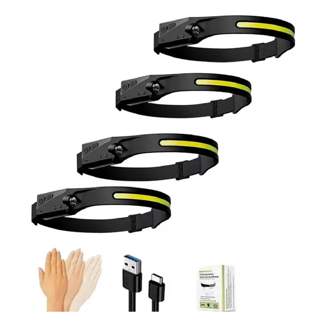 4x Linterna De Cabeza Recargable Head Lamp Linterna Minero
