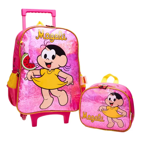Kit Mochila e Lancheira Turma da Mônica Magali Luxcel