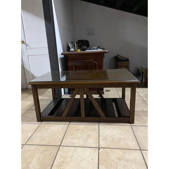 Mesa Centro Sala O Terraza En Madera De Cedro Y Con Ruedas