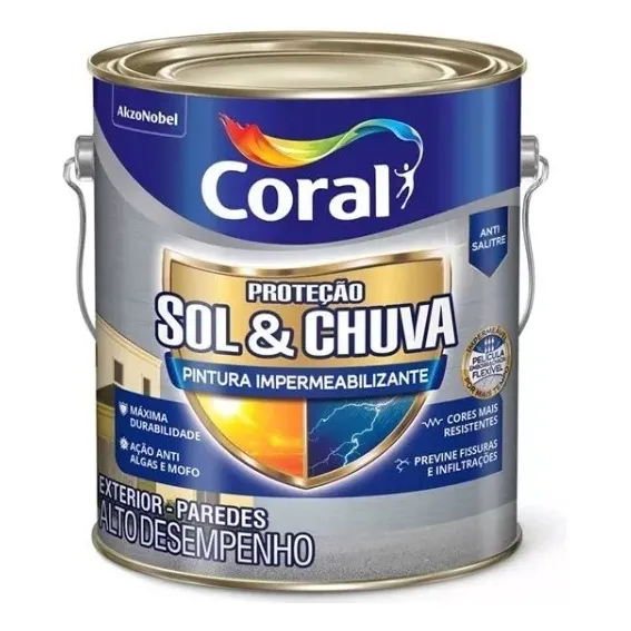 Tinta Emborrachada Pintura Impermeavel Sol E Chuva 3,2 Cores