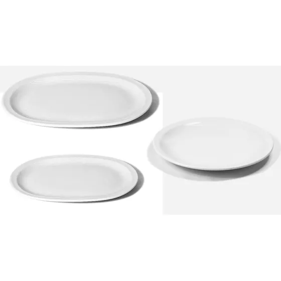 Set Vajilla Porcelana Blanca 3 Fuentes Tsuji 450