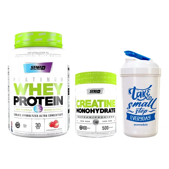 Star Nutrition Whey Protein 2lb + Creatina 500gr + Vaso