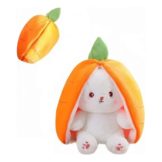 Peluche De Conejo Reversible De Zanahoria Regalo Juguete