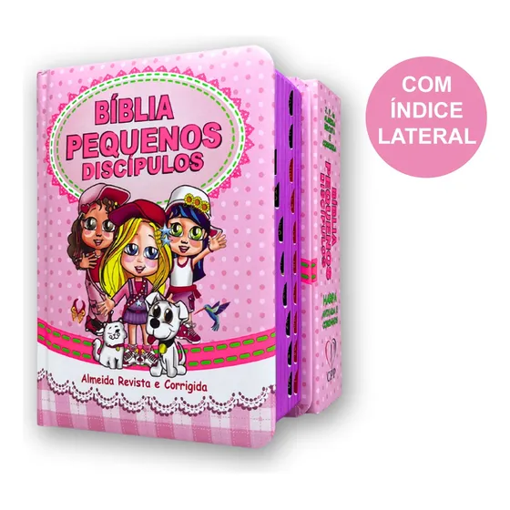 Bíblia Infantil Pequenos Discípulos Com Imagens Harpa Rosa