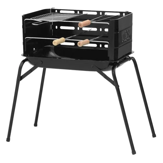 Parrilla portátil negra Mor Montana 35x64x54