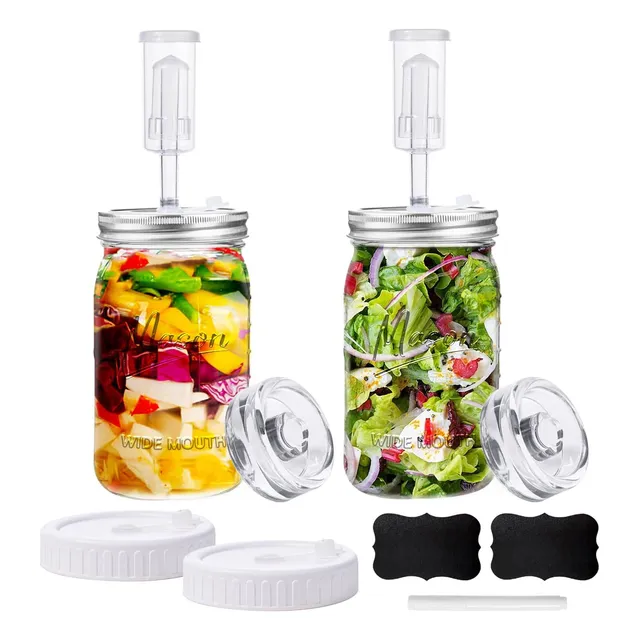 Kit De Frascos De Fermentación 2x32 Oz Con Pesos Y Esclusas