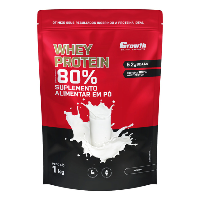 Whey Protein Concentrado 1kg Growth Supplements - Natural