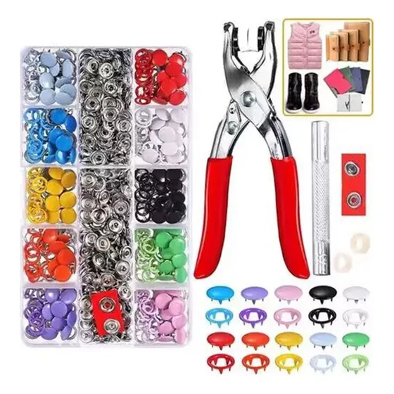 Metal Botón A Presión De Pinza Para Ropa 10 Colores 200 Jueg