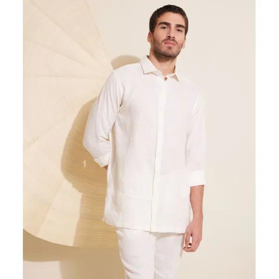 Guayabera Hombre Patprimo M/l Blanco Lino 44030360-197