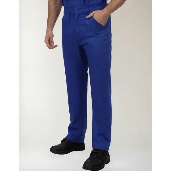 Calça De Brim 1/2 Meio Elástico Uniforme De Trabalho Pesado