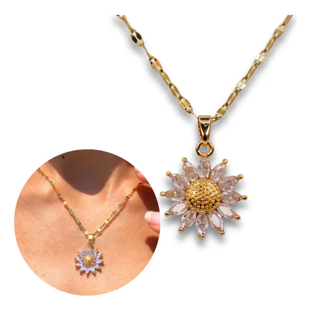 Collar De Margarita Enchapado En Oro 18k