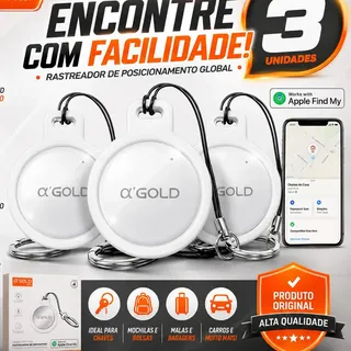 A'GOLDKit 3 Tag De Rastreamento Localizador Smart Tag Rastreador Branco E Prata