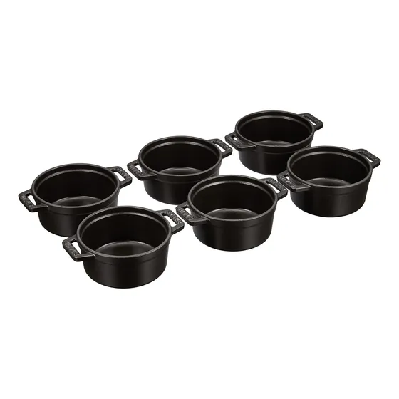 Staub Cocotte Juego Olla Hueca Redonda In Color Negro Pico