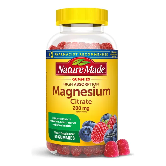 Suplemento De Magnesio Nature Made 200 Mg 60 Gomitas