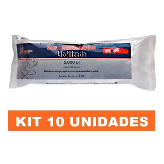 Kit 10 Soro Antitetânico Liofilizado Lema Injex