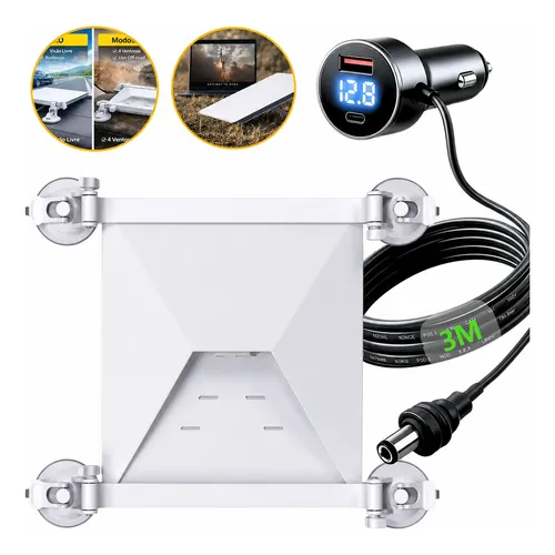 Kit Starlink Mini Geração 4 + Cabo 12v + Suporte Com Ventosa
