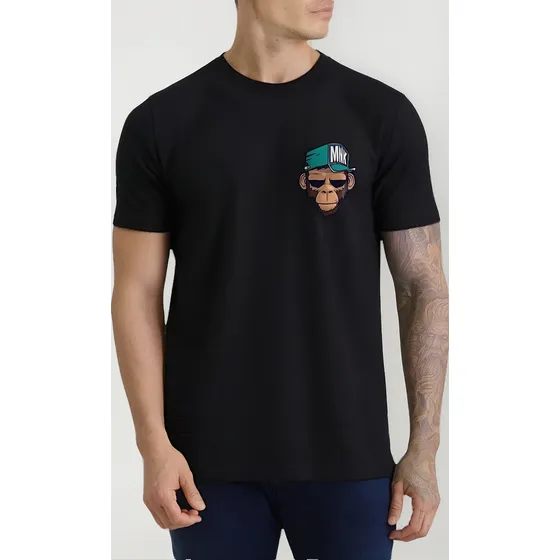 Camiseta Camisa Monkey Smoking Hip Hop Rap Algodão Unissex