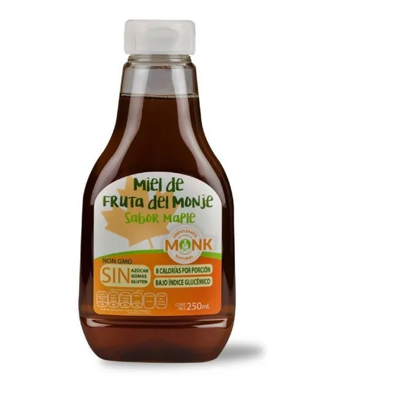 Miel Monk Endulzante Natural Fruta Monje Sabor Maple 250ml