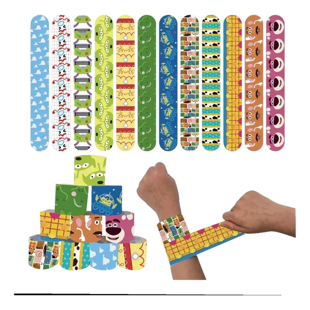 Pack 12 Pulseras Slap Infantil, Sorpresas De Cumpleaños