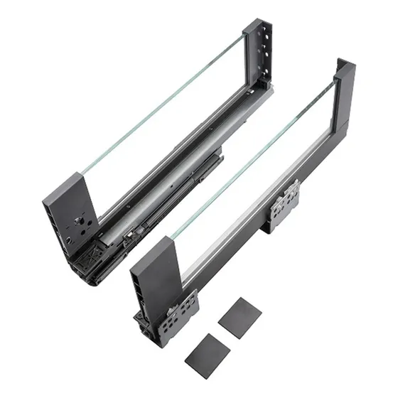 Laterales Gaveton Con Freno Cristal Vidrio 50cm 128mm Nova