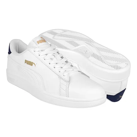 Tenis Joven Puma Smash 36521535 Simipiel Blanco 