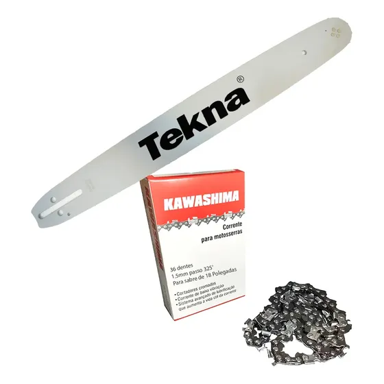 Sabre 18 Polegadas 45cm + Corrente 36 Dentes Para Tekna Cs46