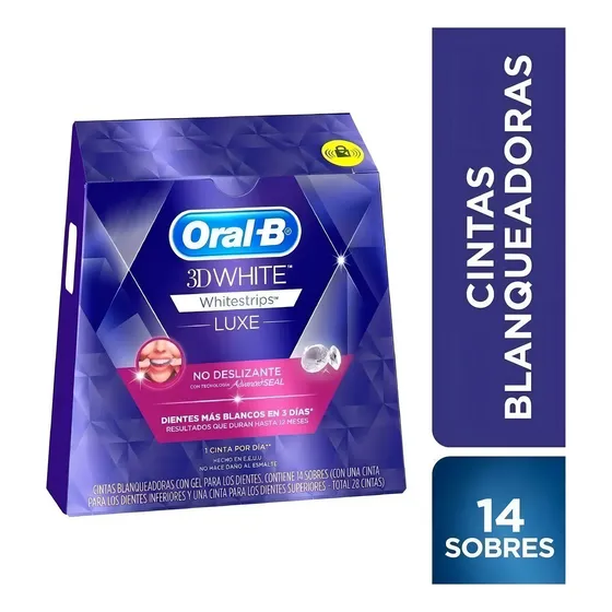 14 Sobres Tiras Blanqueador Oral-b Whitestrips Advanced Seal