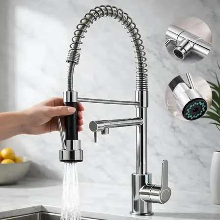 Torneira Gourmet Bancada Misturador Monocomando Cromado Quente e Frio Acabamento Brilhante Cor Prateado