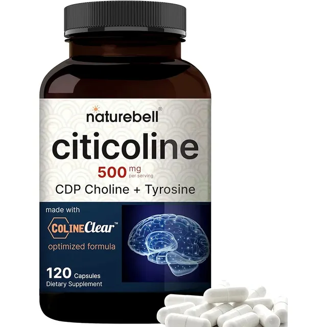 Citicoline 500mg Cdp Choline+tyrosine 120 Cápsulas Naturebel
