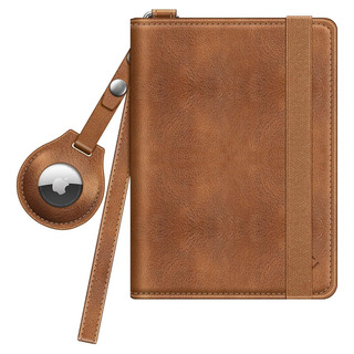 Soporte Pasaporte Fintie Rfid Holder Airtag Color Marron Soporte Pasaporte Fintie Rfid Holder Airtag Color Marron