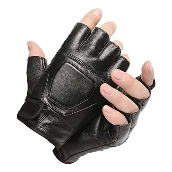 Guantes De Cuero Tacticos Gym Moto Cuerina Bipel Talla Unica