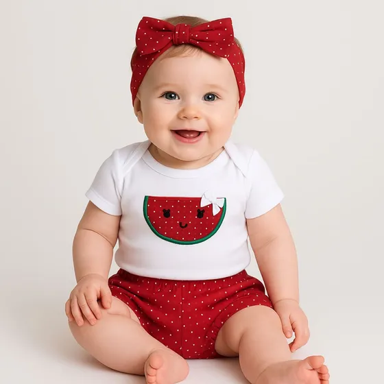 Conjunto Frutinha Roupa De Bebê Menina Temático Mêsversário