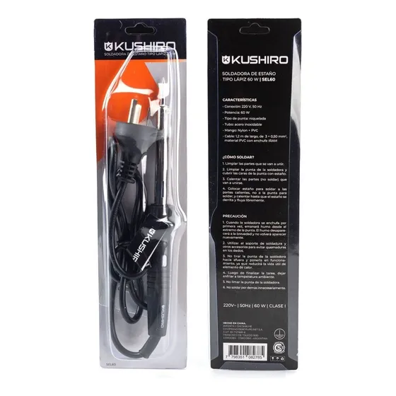 Soldador Estaño Kushiro Punta Niquelada 60w Acero Inoxidable