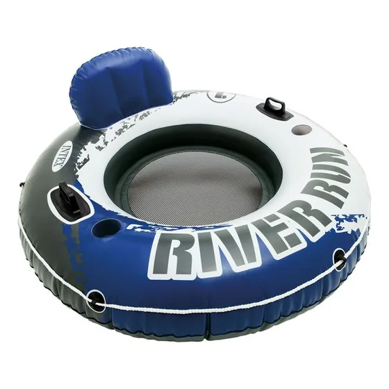 Cadeira flutuante inflável Intex River Run I Rio Lago Pool azul e branca